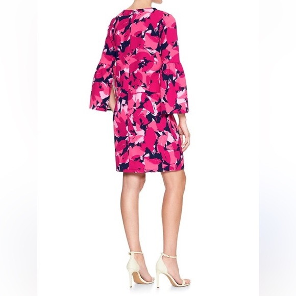 BANANA REPUBLIC LARGE 3/4 BELL SLEEVE SHIFT DRESS ABSTRACT WEARABLE ART - Picture 2 of 9